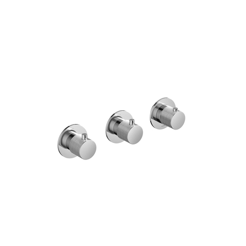 Hotbath Cobber X Afbouwdeel - met inbouwdeel - voor douchethermostaat - met 2 stopkranen horizontaal/verticaal - hoogglans chroom SW547592