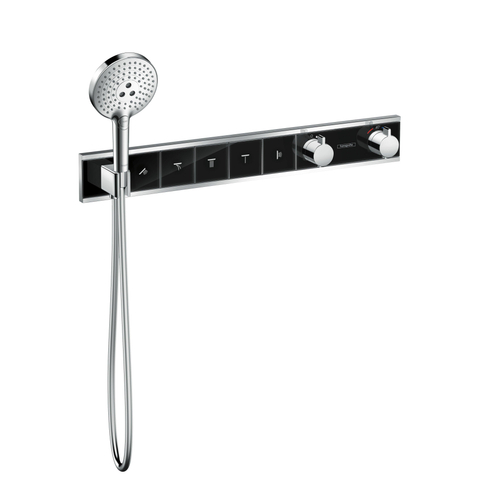 Hansgrohe Rainselect Afbouwdeel - voor inbouw douchekraan - thermostatisch - voor 5 functies - 66.9x90cm zwart/chroom - thermostaat - zwart SW157095