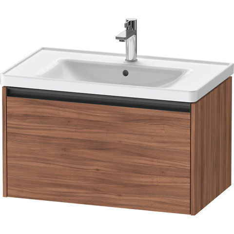 Duravit Ketho.2 Wastafelonderbouwkast - met 1 lade - 78.4x45.5x44cm - met greep antraciet - noten mat SW772115