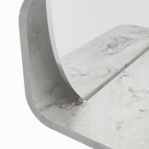 Mondiaz SPOT miroir – Ø 30 cm – avec tablette – Glace (marbre gris) SW1235632
