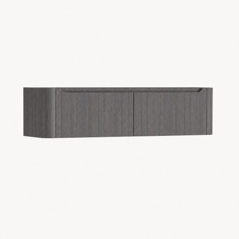 H&R badmeubelen Juice Meuble sous lavabo - 160x45x40cm - angles arrondis - 2 tiroirs - poignée intégrée - wengé SW862835