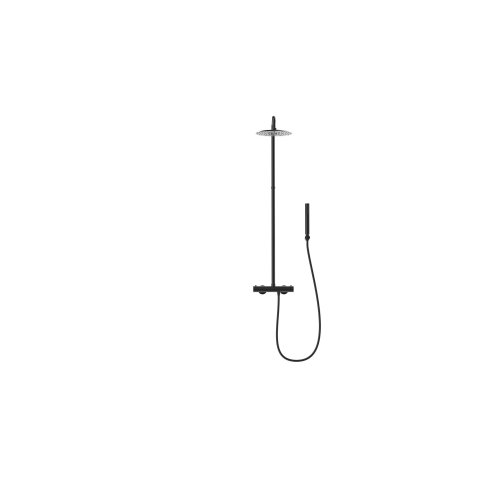 GO by Van Marcke Nero opbouw regendoucheset – thermostatisch – Ø25 cm hoofddouche – 2-standen handdouche – zwart mat SW369966