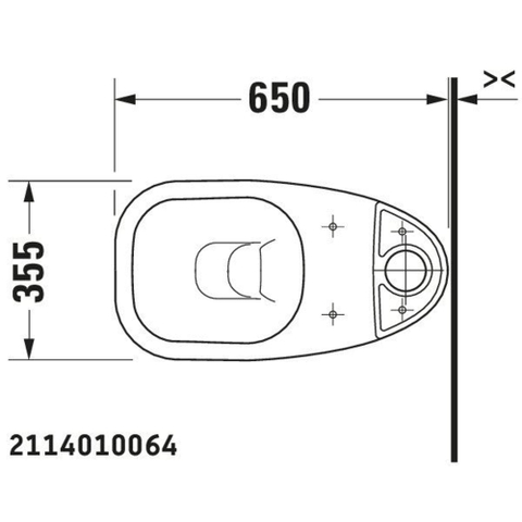 Duravit D-code Duoblokpot - diepspoel - met AO - 35.5x65cm - inclusief bevestiging - zonder reservoir - wit SW69725