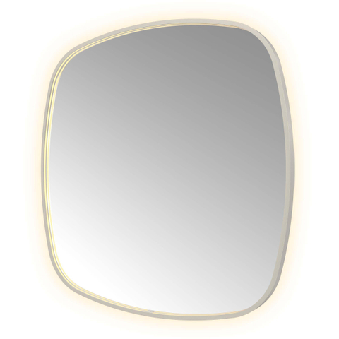 Hotbath &MORE Spiegel in aluminium frame / contour - 100x100cm - inclusief direct & indirect LED - spiegelverwarming - color changing - dimbaar - dottless - met afstandsbediening - geborsteld RVS 316 SW1246828
