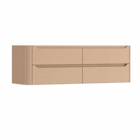 H&R Badmeubelen Juice Wastafelonderkast - 180x45x50cm - linkerhoek afgerond - 4 lades - geïntegreerde greep - Peach SW1491432
