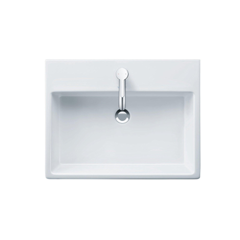 Duravit Vero air Wastafel - geslepen - met kraangat - met overloop - 60x47cm - met wondergliss - inclusief bevestiging - wit SW156991