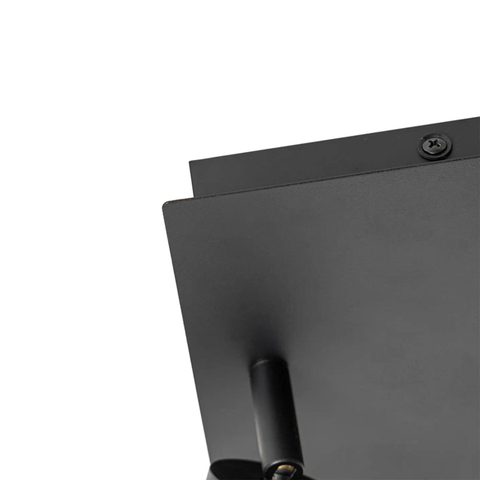 QAZQA Ducha Plafonnier de salle de bains - 17x17cm - 2 spots - IP44 - carré - noir mat SW1187234