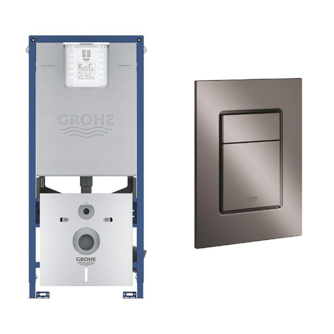 Grohe Rapid SLX Inbouwreservoir - met 3-in-1 set frame - inclusief Skate Cosmopolitan bedieningsplaat - hard graphite (antraciet) SW536053