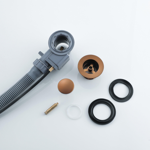 Fortifura Calvi Badafvoercombinatie - draaibediening - geschikt - voor bodemdikte 10-20mm - geborsteld koper OUTLETSTORE STORE44983