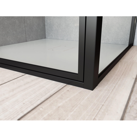 Saniclass Bellini Zijwand - 80x200cm - frame lines buitenzijde - anti kalk - mat zwart SW491681