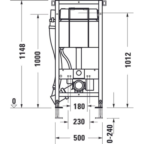 Duravit Durasystem Inbouwreservoir - voor Sensowash - 115x50cm - met geurafzuiging - met hygiënespoeling - wit SW705715