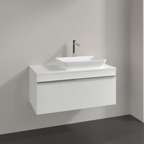Villeroy & Boch Venticello Meuble sous lavabo 95.7x50.2x43.6cm avec 1 tiroir pour lavabo à poser droite blanc brillant 1025485