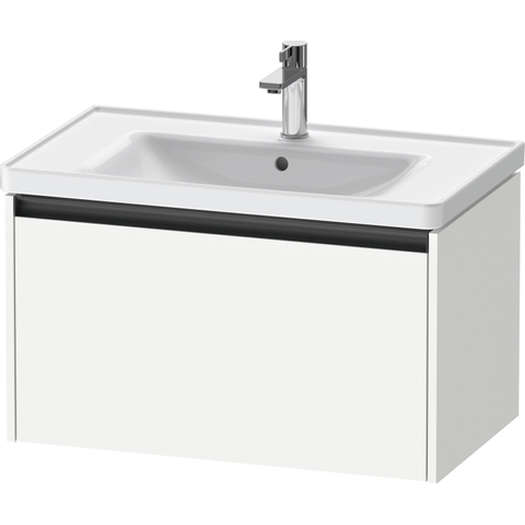 Duravit Ketho.2 Wastafelonderbouwkast - met 1 lade - 78.4x45.5x44cm - met greep antraciet - wit mat SW772903