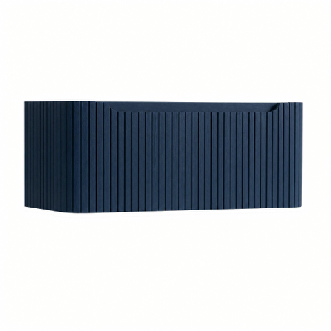 H&R Badmeubelen Juice Wastafelonderkast - 100x45x40cm - afgeronde hoeken - 3D-front - 1 lade - geïntegreerde greep - blue oak SW1259207