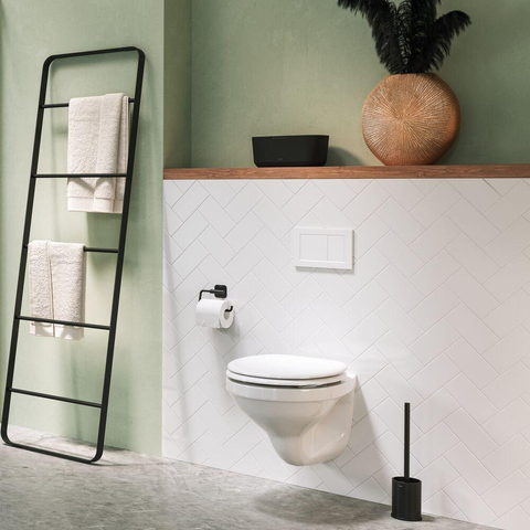 Tiger Colar Brosse de toilette avec support autoportant Noir SW877216