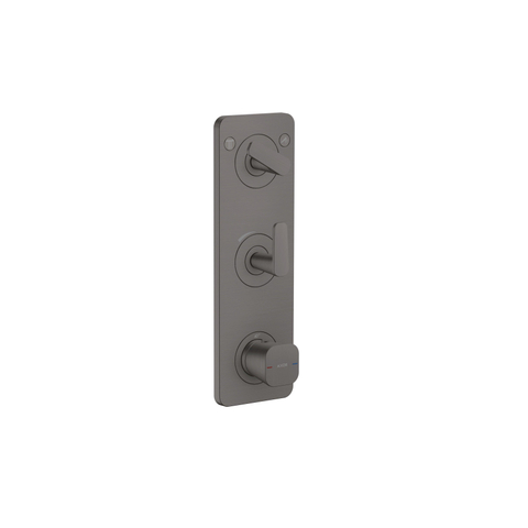 Hansgrohe Axor Citterio C afbouwdeel v. inbouw douchekraan thermostatisch m. plaat v. 2 functiesbrushed black chrome SW1152030