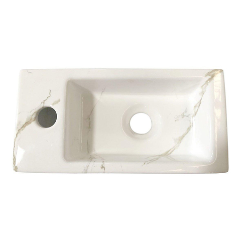 Wiesbaden Rhea S Mini fontein links - 36.5x18x9cm - keramiek carrara SW484771