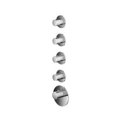 Hotbath Mate Afbouw deel Ext - 4 stuks kr rond geb - geborsteld nikkel (RVS) SW74282