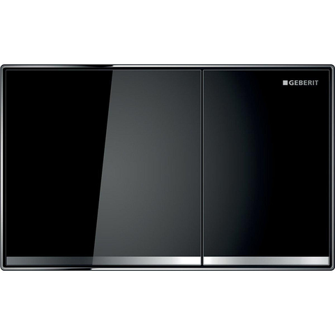 Geberit Sigma60 bedieningsplaat - 2-toets spoeling - vierkant - glas zwat - glans zwart SW63531