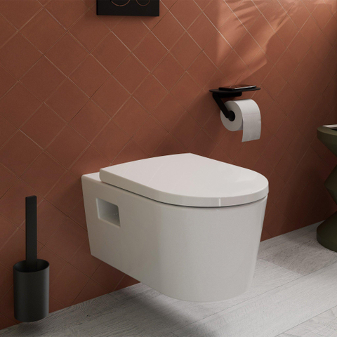 Hansgrohe Wallstoris Closetborstelhouder - 10x34.1x11.2cm - mat zwart SW651604