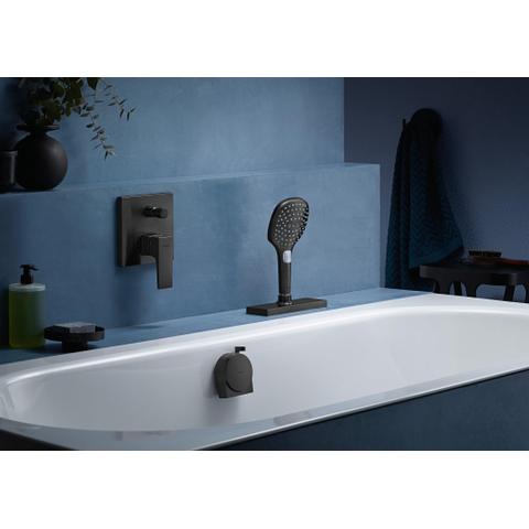Hansgrohe SBox Afbouwdeel rechthoekig - inclusief slangbox - doucheslang en rozet - met 1 functie ten behoeve van. bad- of tegelrand - hoogglans zwart chroom SW358783