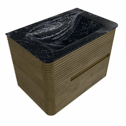 Mondiaz CIRO-DLUX Badkamermeubelset - 70x45x50cm - Solid surface wastafel Lava - 1 wasbak Midden - 1 kraangat - 2 lades - Dusk SW1533814