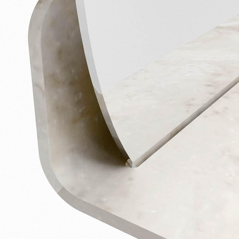 Mondiaz SPOT miroir – Ø 50 cm – avec tablette – Frappe (marbre beige) SW1235629