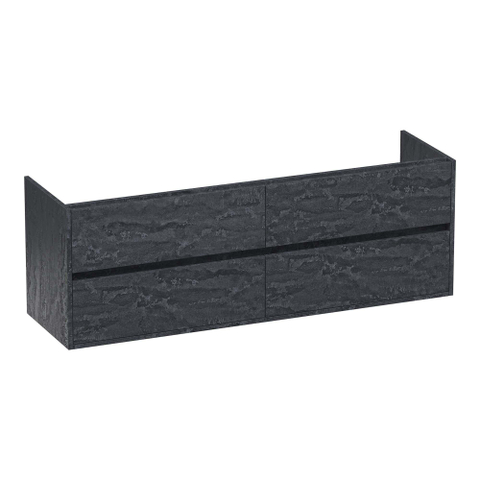 BRAUER Adore Meuble sous-lavabo - 160x46x55cm - 4 tiroirs à fermeture douce - sans poignée - 2 découpes pour siphon - Damascus SW1198332