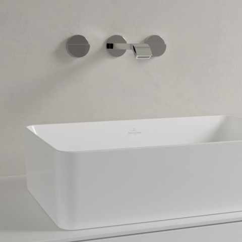 Villeroy & Boch Collaro opzetwastafel rechthoekig - 56x36cm - zonder overloop - zonder kraangat - White Alpine (glans wit) SW336039