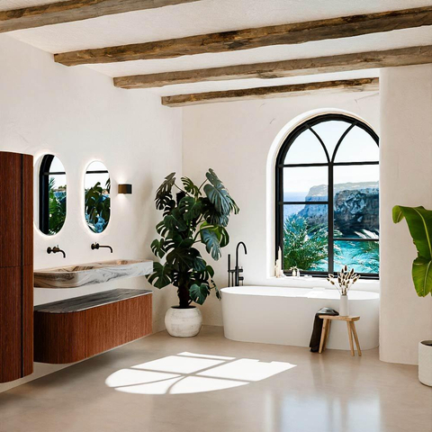 MONDIAZ THOR-DLUX 150cm meuble de salle de bains arrondi gauche + droite couleur Ruby avec 1 tiroir et 2 portes. Vasque suspendue CLOUD Double sans trou de robinet couleur Sombra. SW1464910
