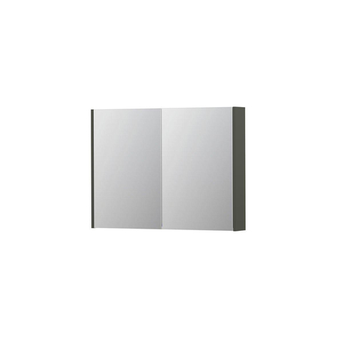 INK SPK2 spiegelkast – 100x74x14 cm – 2 deuren, dubbelzijdige spiegeldeuren – Beton mat SW440113