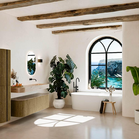 MONDIAZ THOR-DLUX 150cm meuble de salle de bains arrondi gauche + droite couleur Dusk avec 1 tiroir et 2 portes. Vasque suspendue CLOUD droite sans trou de robinet couleur Arena. SW1464753