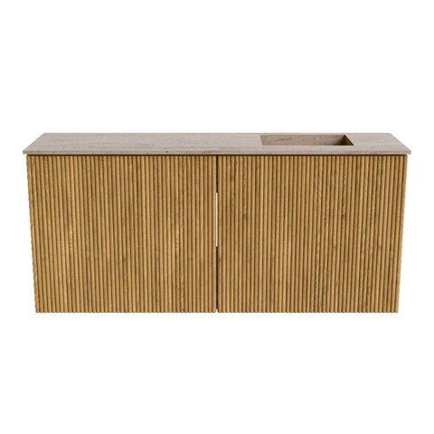 Mondiaz JOYA-DLUX 90cm meuble de toilette - couleur Chêne - Vasque FAYE position Droite Sans trou de robinet couleur Saba. SW1424197