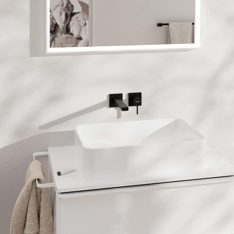 Hansgrohe Tecturis E Eengreeps wastafelkraan - inbouw - voor wandmontage - met uitloop 22 - 5 cm - mat zwart SW918486