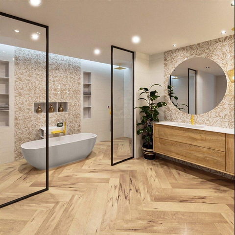 MONDIAZ ROCK vrijstaand bad - 170x70cm - mat linen / talc (beige / wit) SW491581