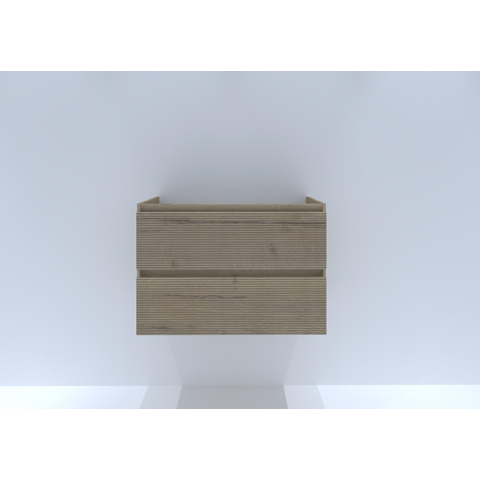 H&R Badmeubelen Infinity Wastafelonderkast - 80x44.8x55cm - 3D-front - 2 lades - greeploos - french oak SW748639