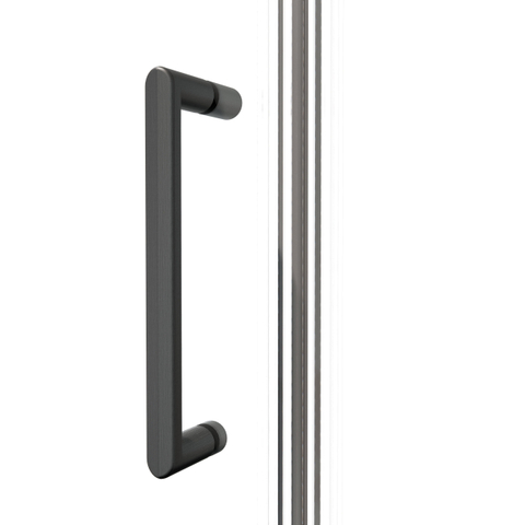 FugaFlow Eccelente Vetro Cabine de Douche - 80x90x200cm - charnières - poignée de porte - plat - verre de sécurité satiné - Acier Brossé Gunmetal PVD (Anthracite) SW1223007
