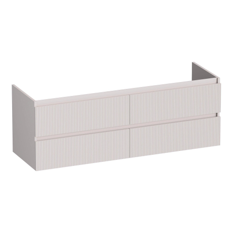 BRAUER Joy Wavy meuble sous-lavabo 140 4 tiroirs softclose - sans poignée - 2 découpes pour siphon - sable mat SW1201372