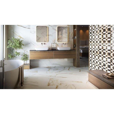 ÉCHANTILLON Ceralto Velario Polished Carrelage mural 32x100cm 9.7mm rectifié Blanc SW912188