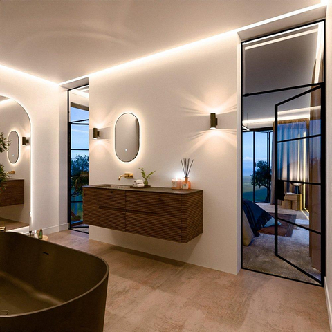 Mondiaz CIRO-DLUX Ensemble de meubles de salle de bains - 160x45x50cm - lavabo en solid surface Lava - 1 vasque à gauche - sans trous de robinet - 4 tiroirs - Dusk SW1533054