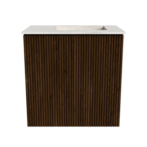 Mondiaz JOYA-DLUX 40cm toiletmeubel - kleur Walnut - Wastafel FAYE positie Rechts 1 kraangat kleur Ostra. SW1422569