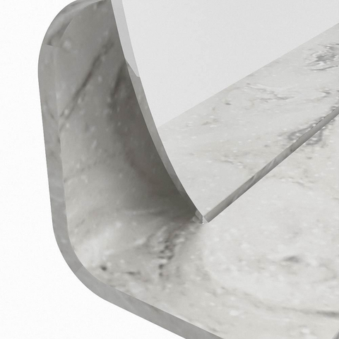 Mondiaz SPOT miroir – Ø 60 cm – avec tablette – Glace (marbre gris) SW1235635