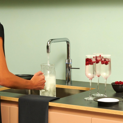 Quooker Fusion Square kokendwaterkraan - draaibare uitloop - Combi+ reservoir - Warm / kokend water - Chroom SW299684