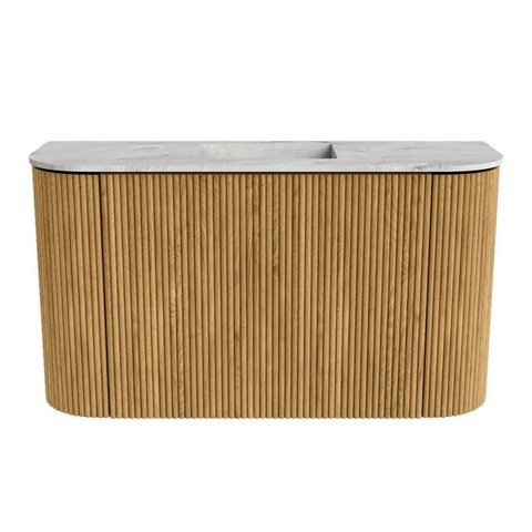 Mondiaz JOYA-DLUX 73.2cm toiletmeubel - ronding links en rechts kleur Oak - Wastafel FAYE positie Midden Zonder kraangat kleur Glace. SW1422014