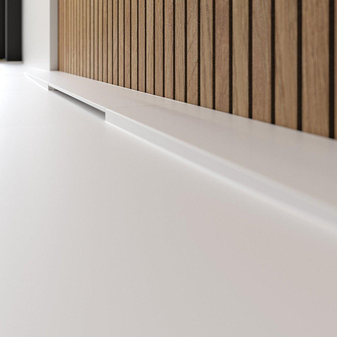 Riho Isola Receveur de douche 100x90x3cm Marbre de synthèse Structure ardoise blanc mat SW412138