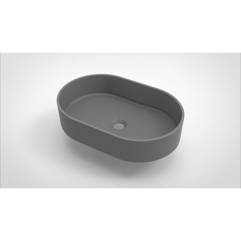 Arcqua Case waskom - 55x36cm - Ovaal - Cast marble Grijs Mat SHOWROOMMODEL SHOW24486