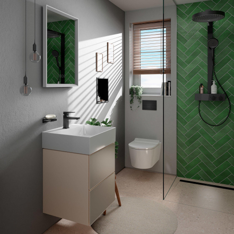 Hansgrohe RainFinity Showerpipe - 360 - 1jet - met showertablet - 350 - mat zwart SW918136