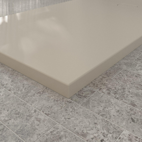 Villeroy & Boch Ecora douchebak - 180x90x4.5cm - afvoer korte zijde - almond (beige) SW1558908