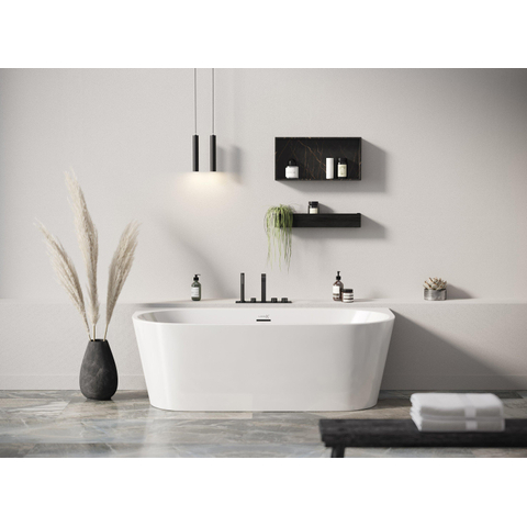 Looox Cool baignoire semi-îlot - 170x80x57cm - Acrylique blanc brillant SW730653