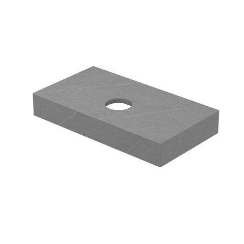 INK Blocq Plateau de lavabo - 40x22x6cm - autoportant - découpe - céramique Armani gris mat SW798443